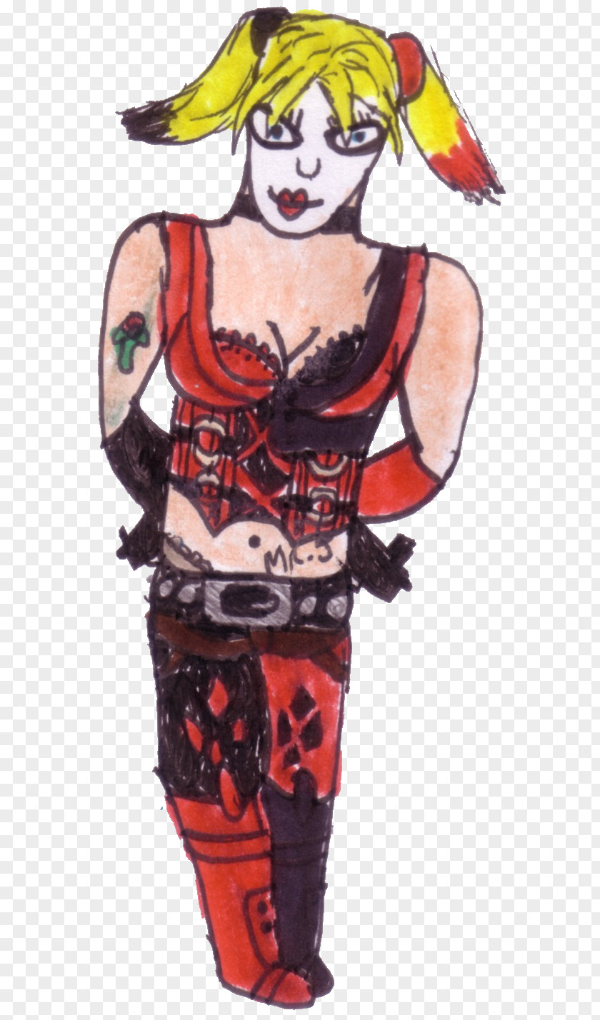 Harley Queen Costume Design Legendary Creature Animated Cartoon PNG