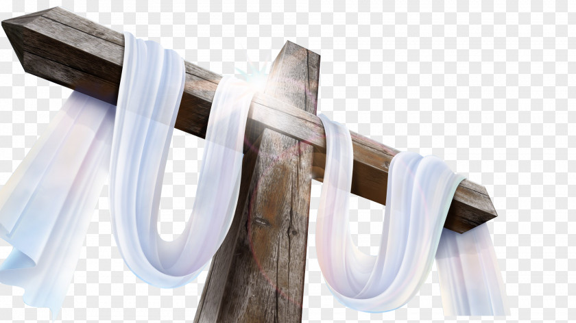 Holy Cross White Ribbons Calvary Sayings Of Jesus On The Crucifixion Wallpaper PNG