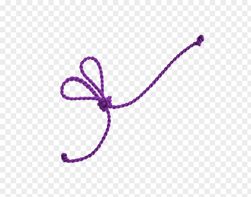 Purple Rope Shoelace Knot Ribbon Clip Art PNG