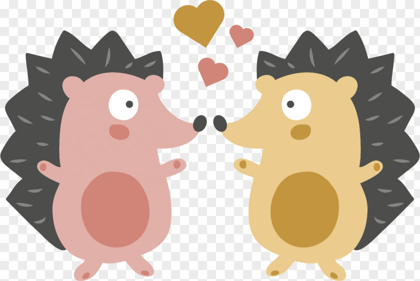 Hedgehog Valentines Day Illustration PNG