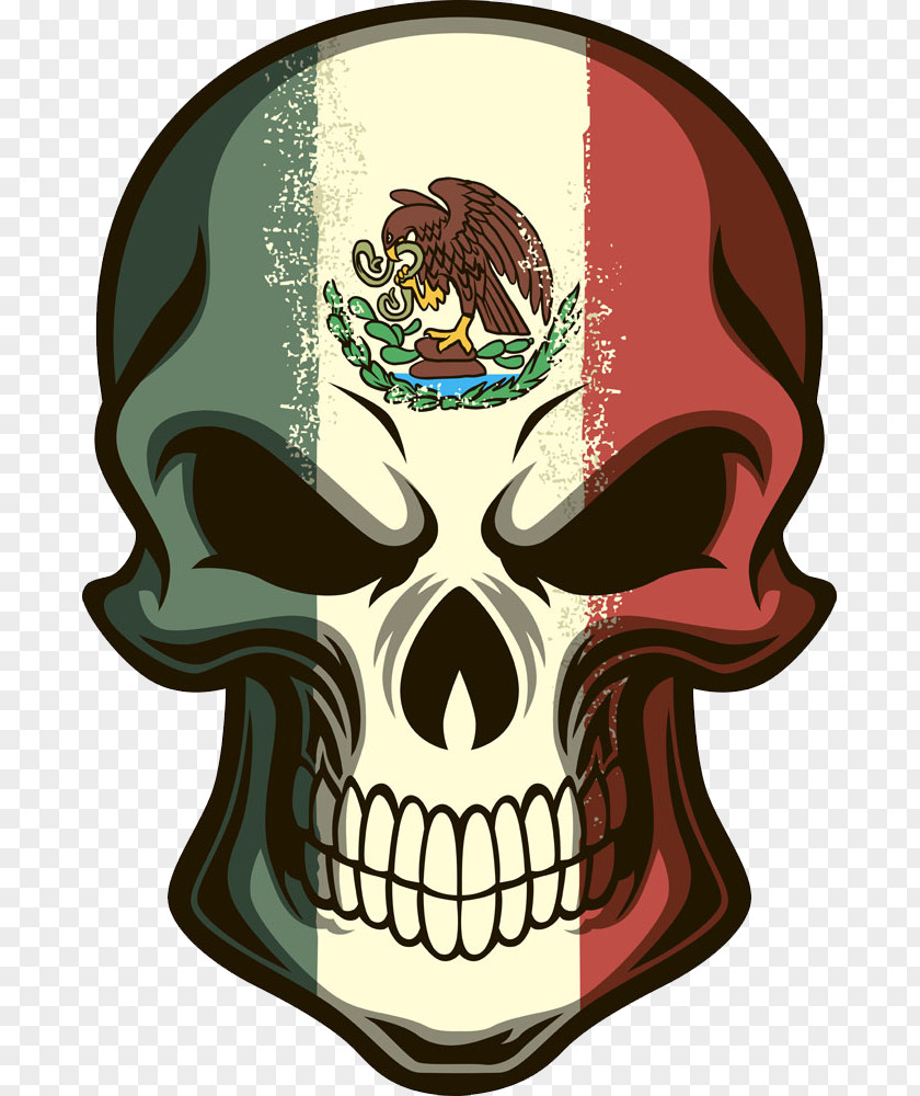 Mexican Skull Photos Flag Of Mexico Calavera Decal PNG