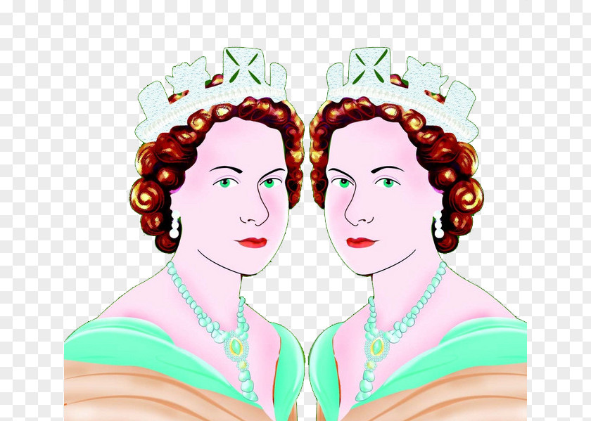 Queen Of England Cartoon Head Elizabeth II United Kingdom Illustration PNG