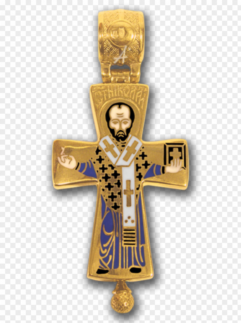 Saint Nicholas Cross Jewellery Crucifix Gold Earring PNG