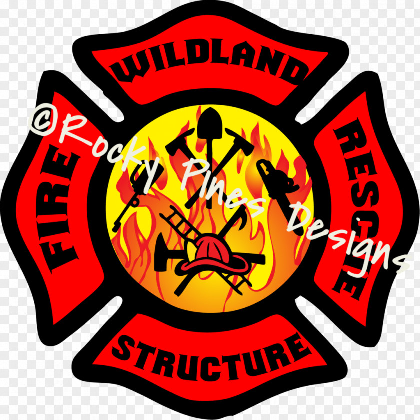 Firefighter LINCOLN FIRE & RESCUE. Fire Department Vector Graphics Logo PNG