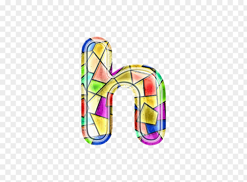 Stained Glass Letter H Text Graphic Design Shoe Illustration PNG