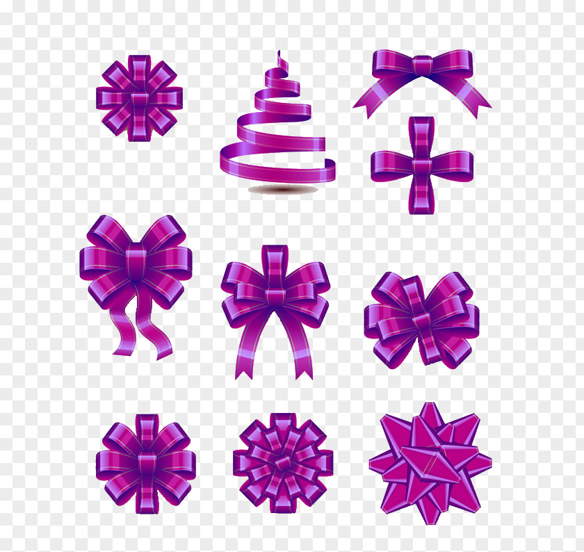 Purple Bow PNG