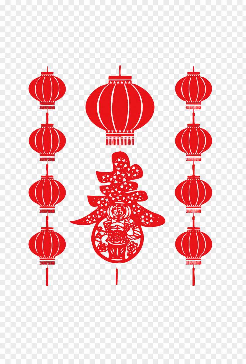 Friend Chinese New Year Papercutting Lantern Paper Cutting PNG