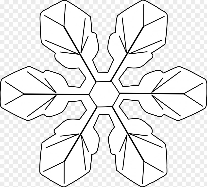 Snowflake Line Art Black And White Christmas Clip PNG