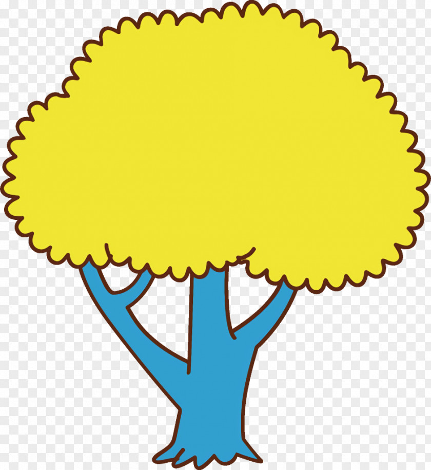 Yellow Abstract Cartoon Tree PNG