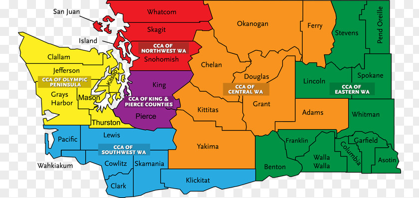 Map Child Care Aware Of Washington Region Southwest State Department Social And Health Services PNG
