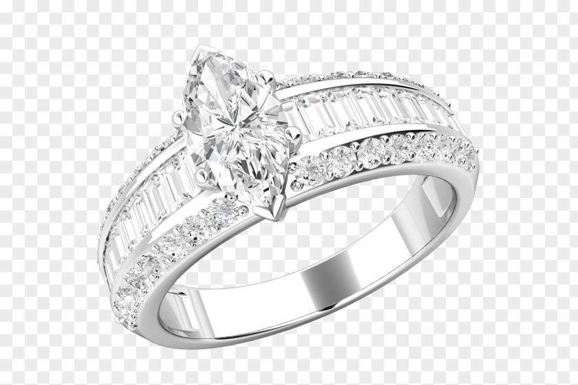 Marquise Diamond Ring Settings Wedding Silver Platinum Jewellery PNG