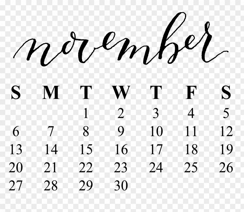 November Vector Calendar 0 January 1 PNG