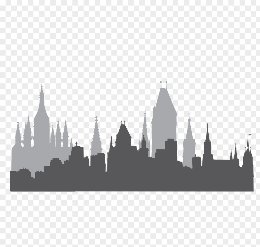 Silhouette Of City Building Skyline Illustration PNG