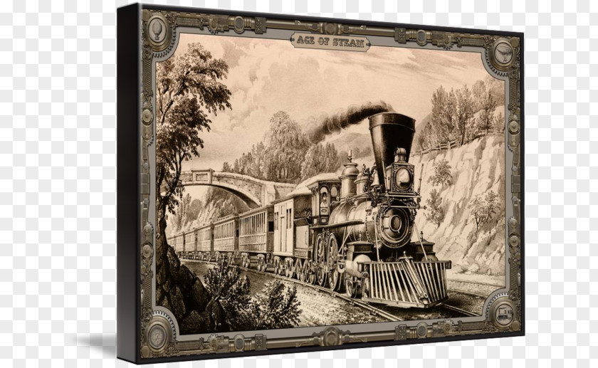 Train Express Rail Transport Picture Frames Canvas PNG