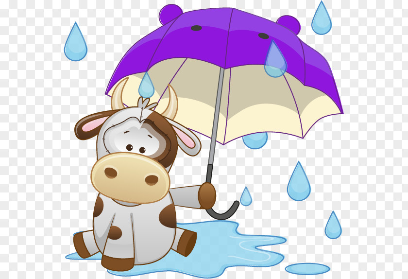 Umbrella Cartoon Cattle Clip Art PNG