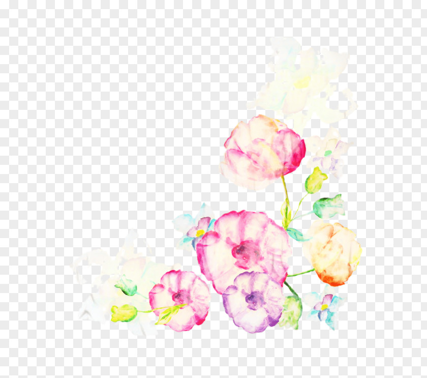 Cut Flowers Petal Watercolor Pink PNG