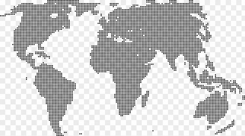 Dots World Map Globe Projection PNG