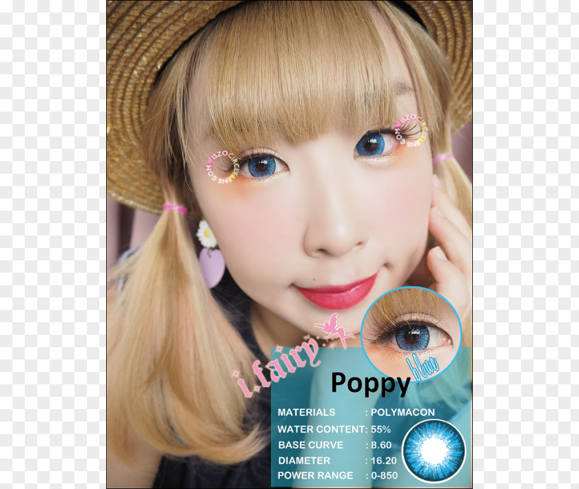 Poppy Eyebrow Contact Lenses Iris Circle Lens PNG