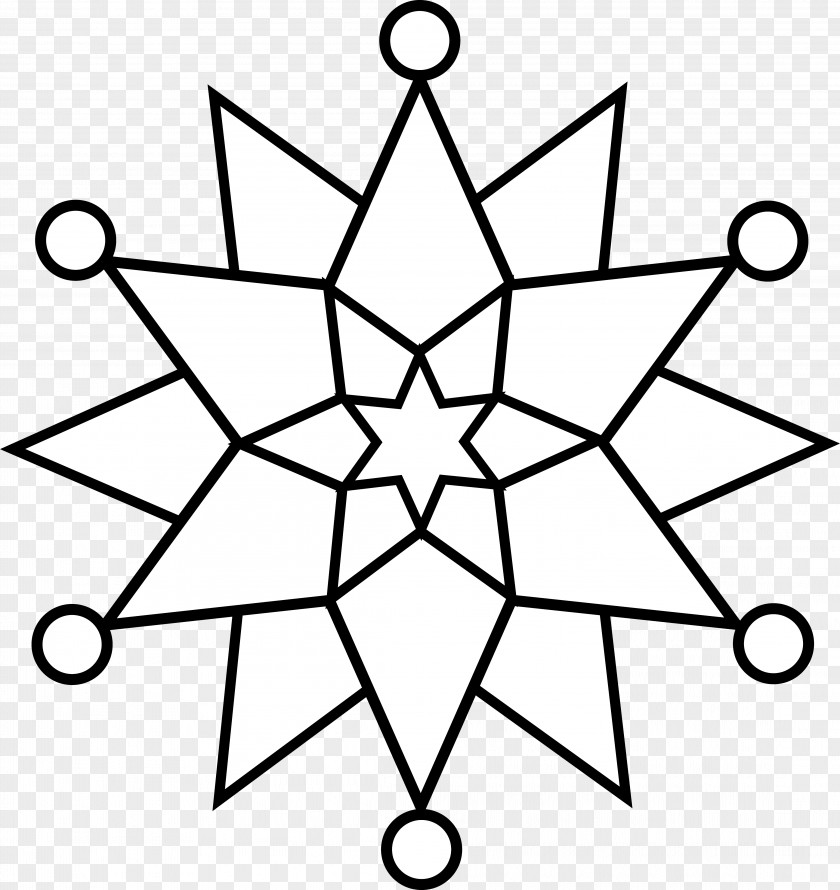 Snowflake Line Art Coloring Book Mandala Clip PNG