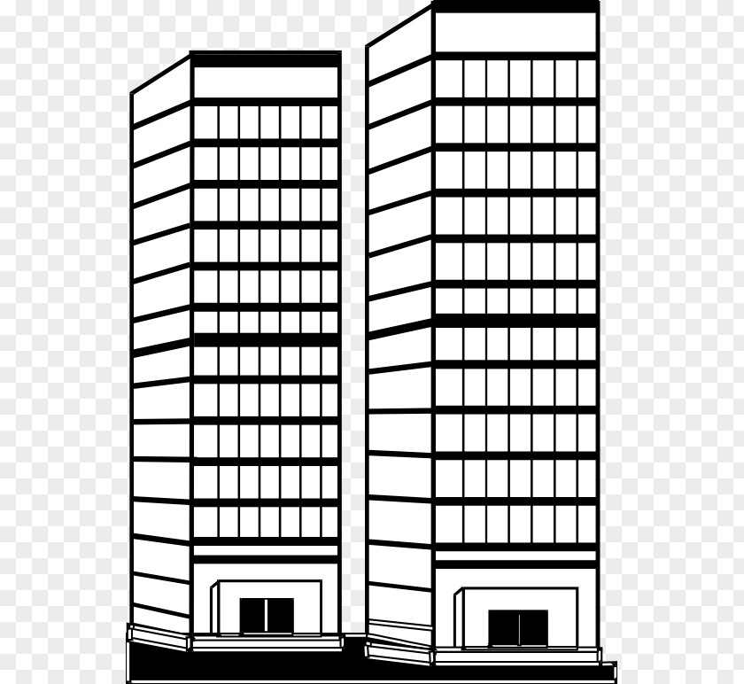 White Building Cliparts Skyscraper Coloring Book Line Art Clip PNG