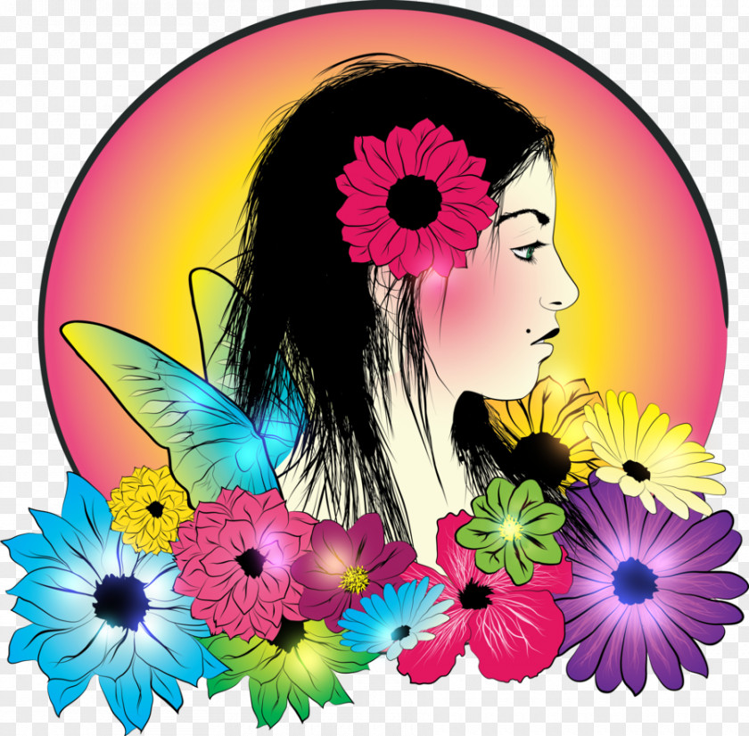 Blush Floral Art Design PNG