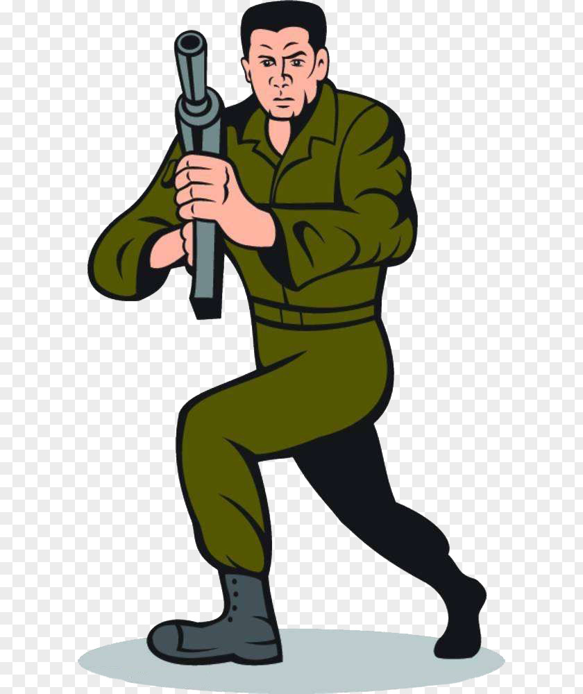 Gun Man Submachine Soldier Illustration PNG
