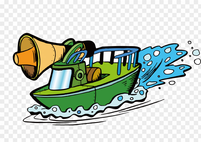 A Ship In Cartoon Watercraft Boat PNG