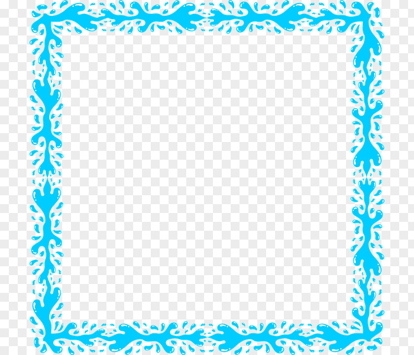 Aqua Border Frame Transparent Image Splash Clip Art PNG