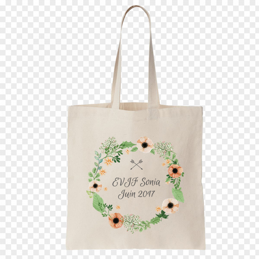 Flower Tote Bag Wedding Invitation Floral Design PNG