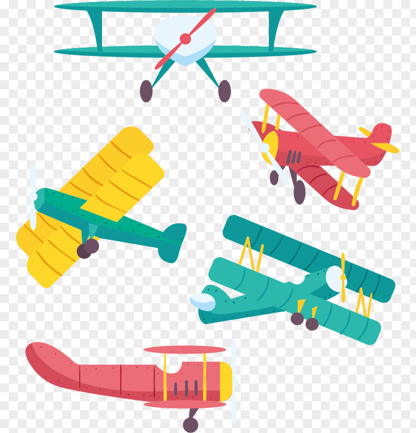 Vector Cartoon Airplane Helicopter Euclidean PNG
