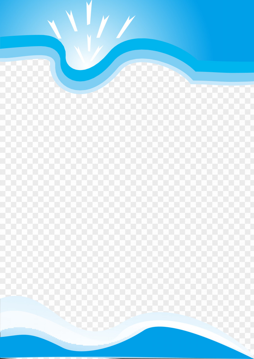 Blue Wavy Border Posters Copywriting Download Clip Art PNG