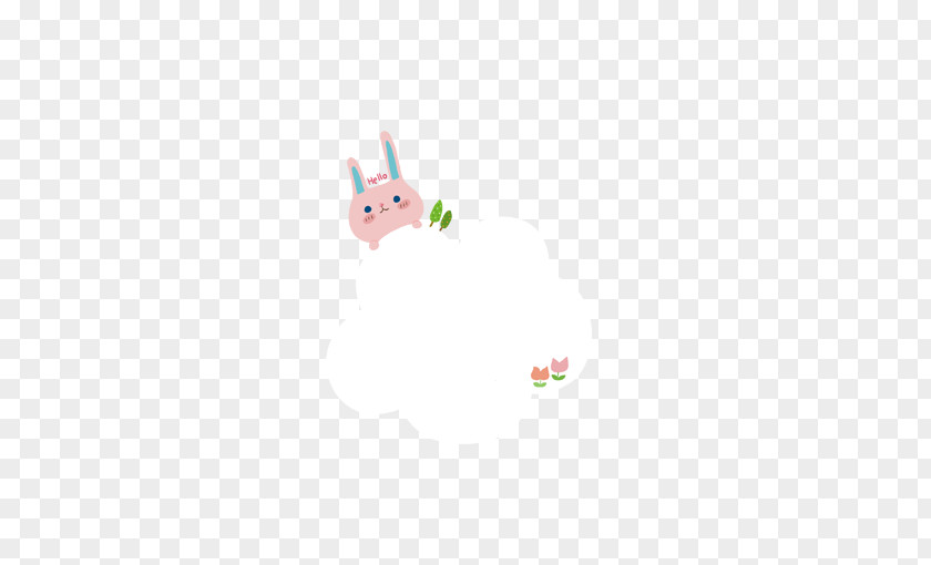 Bunny Bubble Talk Cartoon Textile Illustration PNG