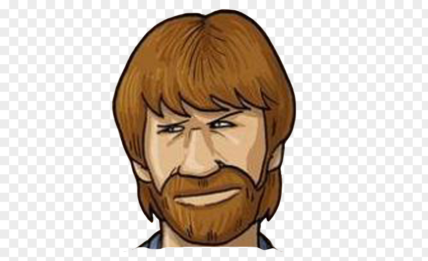 Chuck Norris Moustache Beard Cartoon Illustration PNG