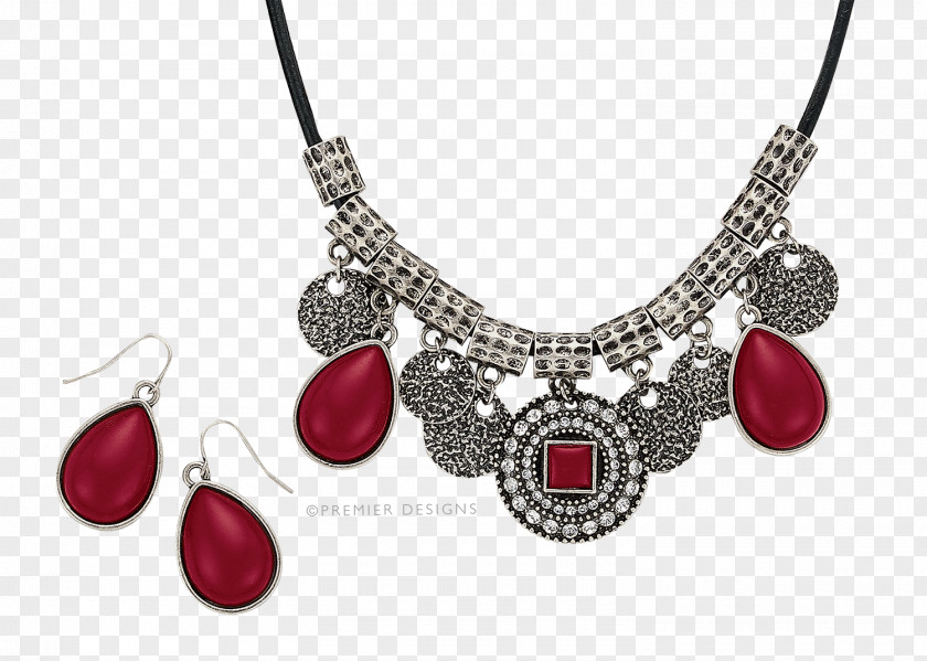Necklace Earring Ruby Jewellery Chain PNG