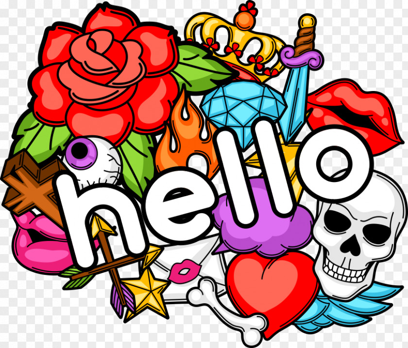 Vector Hello And Skeletons Symbol Illustration PNG