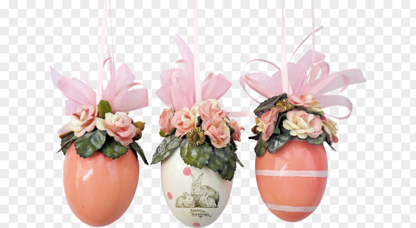 Easter Floral Design Egg Vase Clip Art PNG