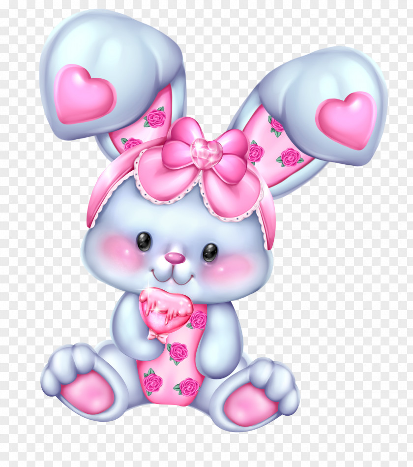 Toy Stuffed Easter Bunny Background PNG