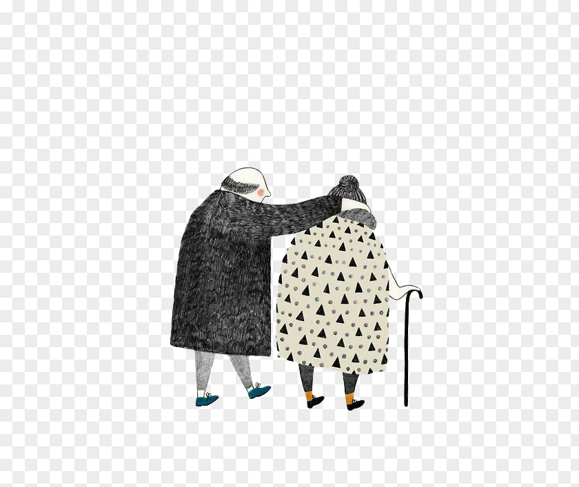 An Elderly Couple Helmond Van Drawing Art Illustration PNG