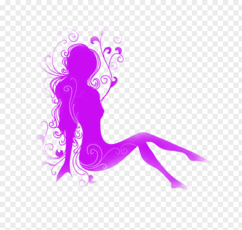 Purple Flower Fairy Brush Drawing Illustration PNG