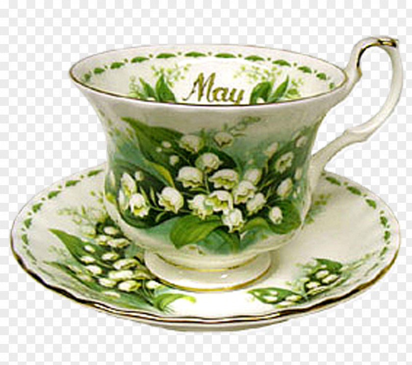 Saucer Lily Of The Valley Teacup Flower Bone China PNG