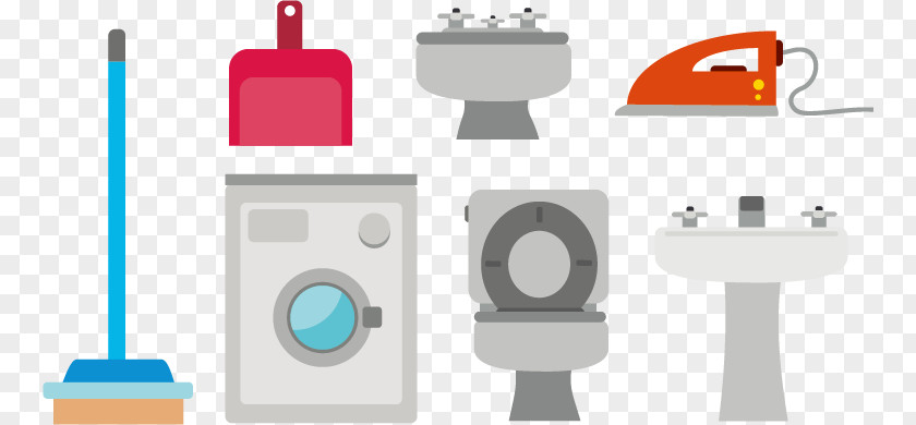 Vector Bathroom Washing Machine Graphic Design PNG