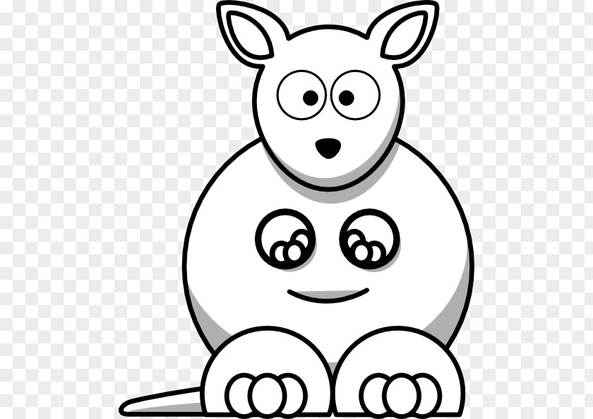 Koala Outline Kangaroo Black And White Pouch Clip Art PNG