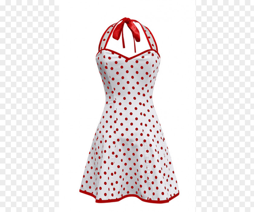 Corset Dress Polka Dot White Red PNG