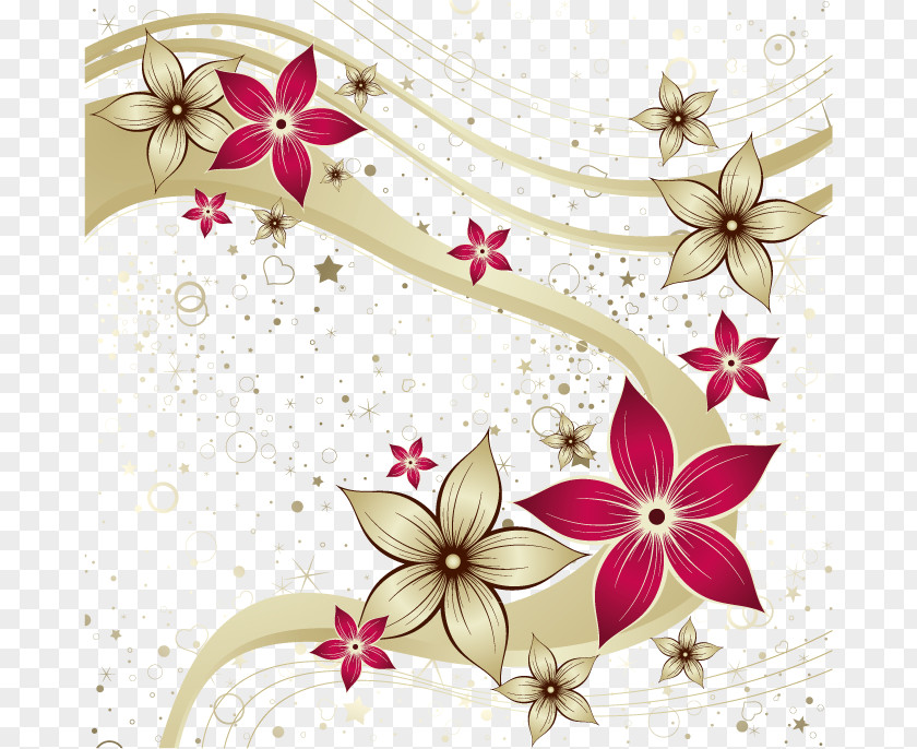 Creative Fashion Flowers Background Wallpaper PNG