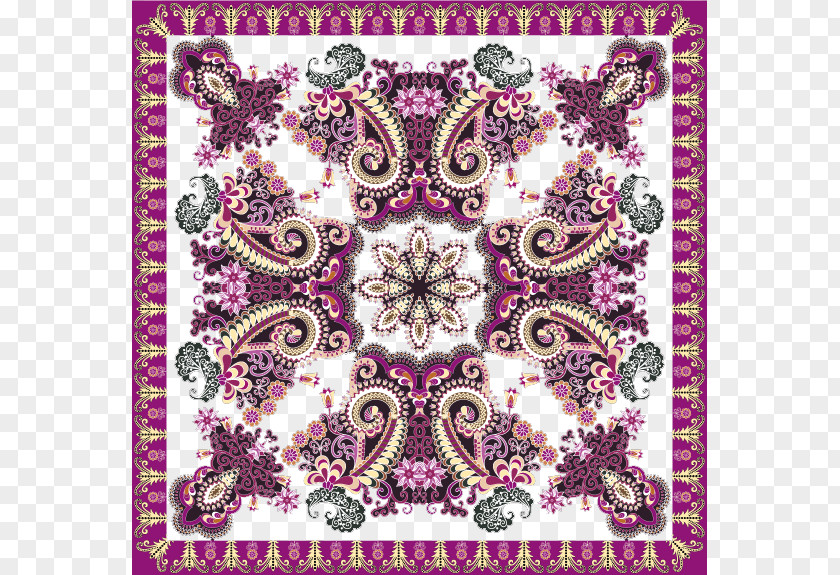 Purple Peacock Element Carpet Paisley Textile PNG
