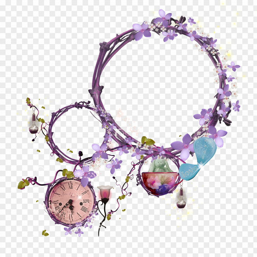 When Flower Vine Frame Clocks Clock Clip Art PNG