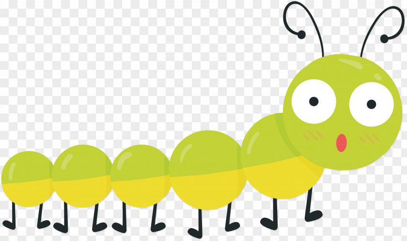 Green Caterpillar Vector Butterfly Cartoon PNG