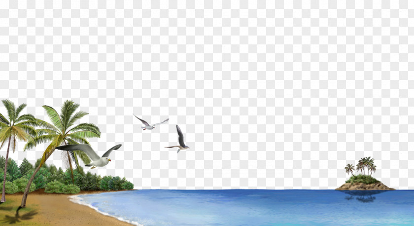 Ocean Beach Background Business Card PNG
