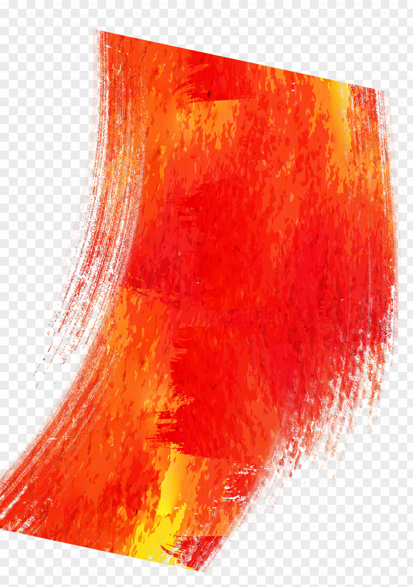 Red Yellow Hair Brush Material Ink Icon PNG