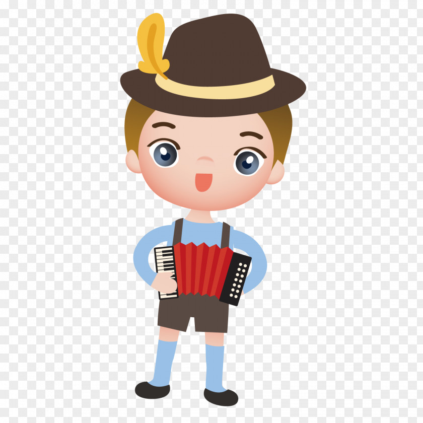 The Boy With Accordion Netherlands Cartoon Illustration PNG